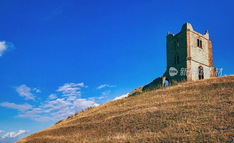 Burrow Mump church, Somerset, England